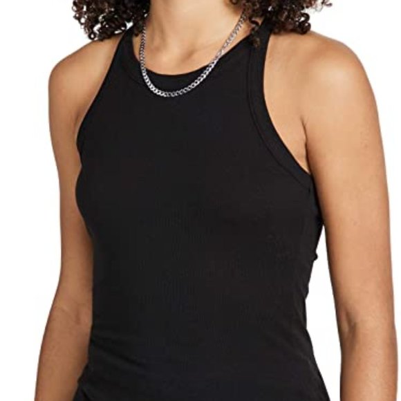 J Brand Claire Ribbed Tank Top Black - Picture 2 of 4